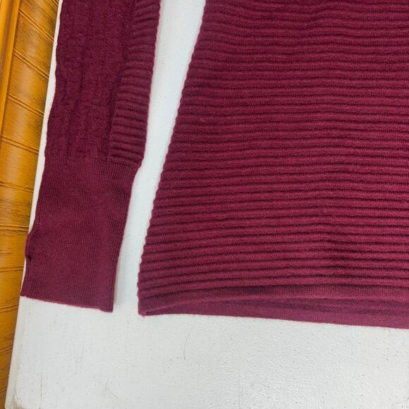 Obermeyer Women's Dolly Cashmere Blend 1/2 Zip Sweater L Maroon Long Sleeve - Picture 13 of 16